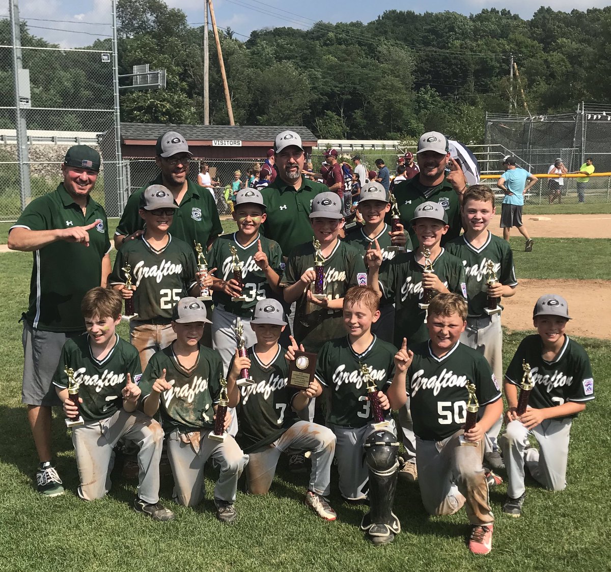 GraftonLL's tweet photo. CONGRATULATIONS TO OUR 11 year old district team who just beat Westborough 9-3 to win the District 5 Championship. Way to go players and coaches!! @graftonnews #grafton #graftonbaseball https://t.co/sAHp1M0g3T