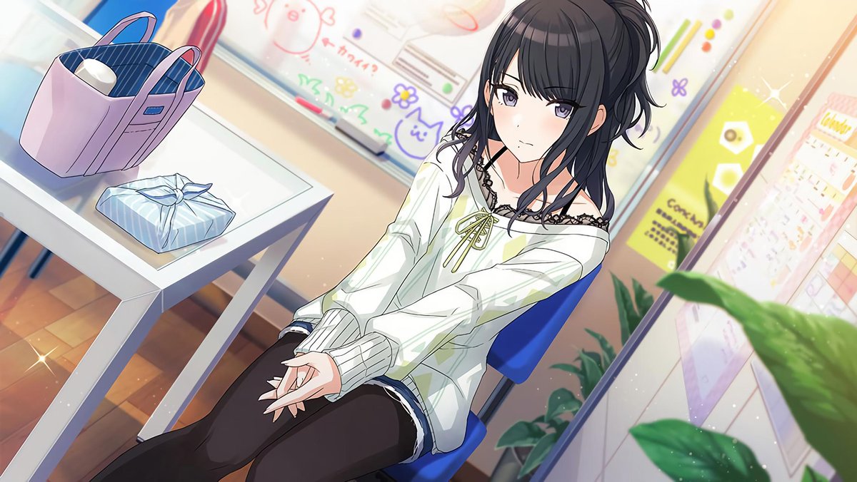 ✧ hiori kazano ✧hiori normally wears navy blue/black, sweaters, black stockings, and doesn't wear skirts. her fashion style is closer to pedestrian/casual wear, as she is a very grounded and determined character and probably doesn't think about fashion often.