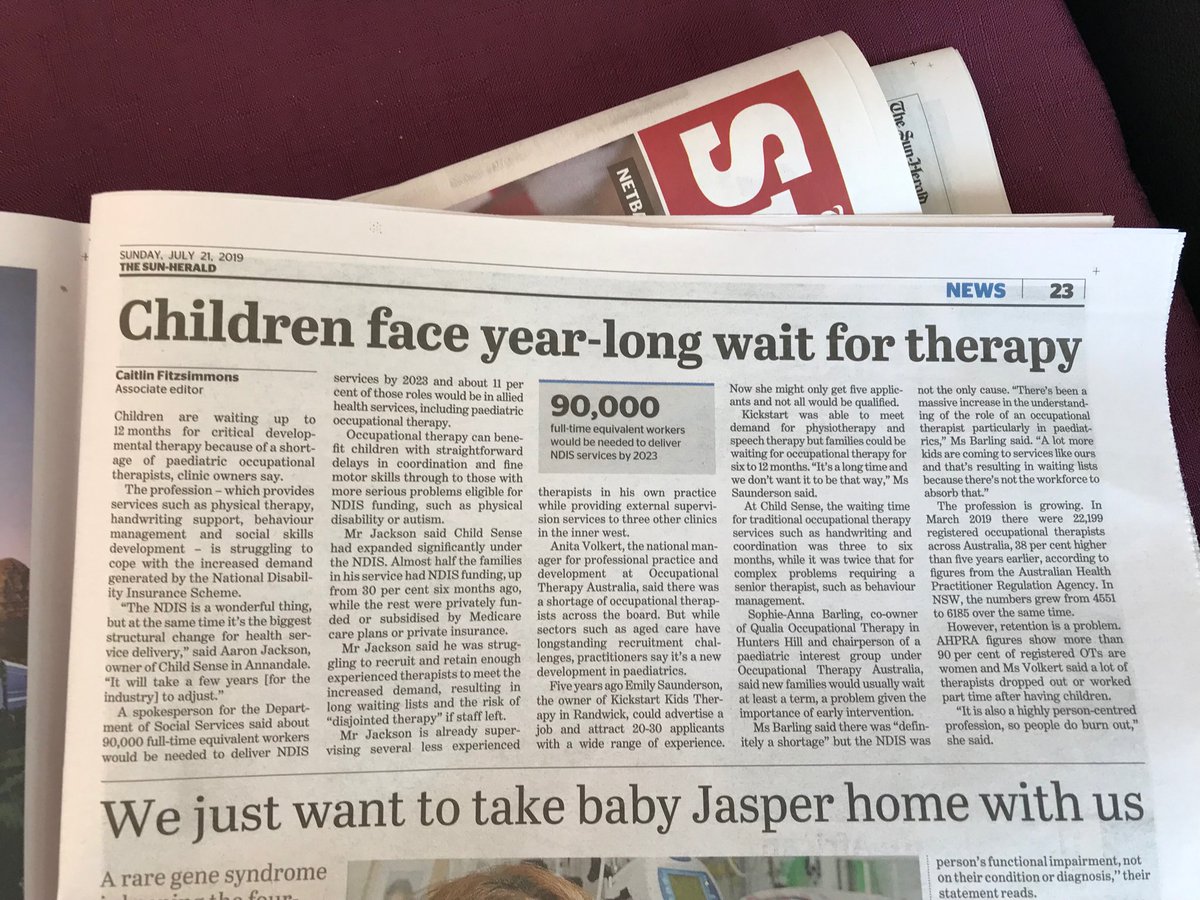 merrolee's tweet photo. In today’s Sydney Morning Herald! ⁦@USydFHS⁩ ..we’ve known it was coming... need to redouble our efforts around the design of our degrees to ensure students are work ready with transferable skills for a range of workplaces! ⁦@OT_Jen⁩ ⁦@otaust⁩ https://t.co/NZxzrANJpc