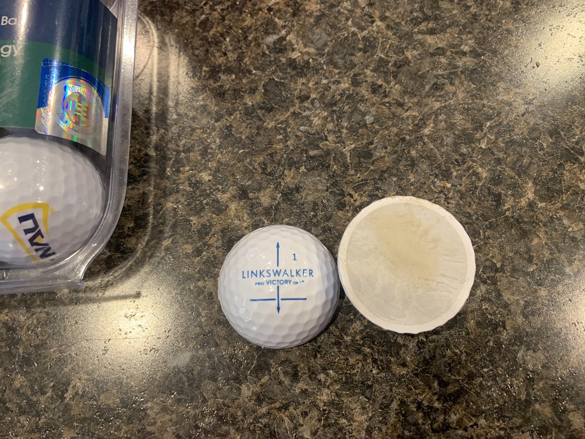 robertson153's tweet photo. The #FINDITCUTIT has me curious as to what’s out there. Everyone has done all the popular major balls, so I picked these up at a second hand store for $1, mainly because come on it’s $1. Plus it says right on the box 3 piece 😏 sure it is. Just what I expected.  @MyGolfSpy https://t.co/0QHqPSLQut