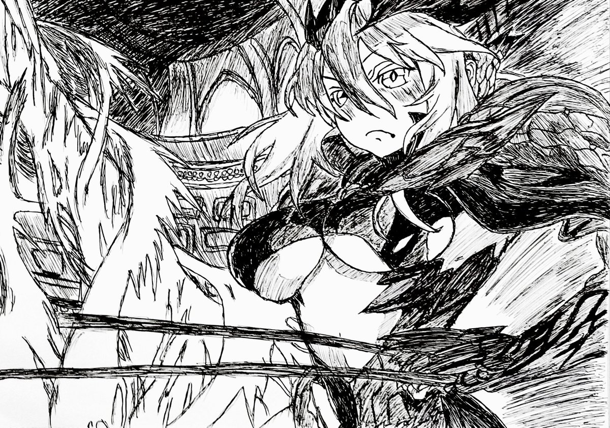ボールペン画 余は悪くないもん!!! #ボールペン画 #模写 #FGO #牛魔王