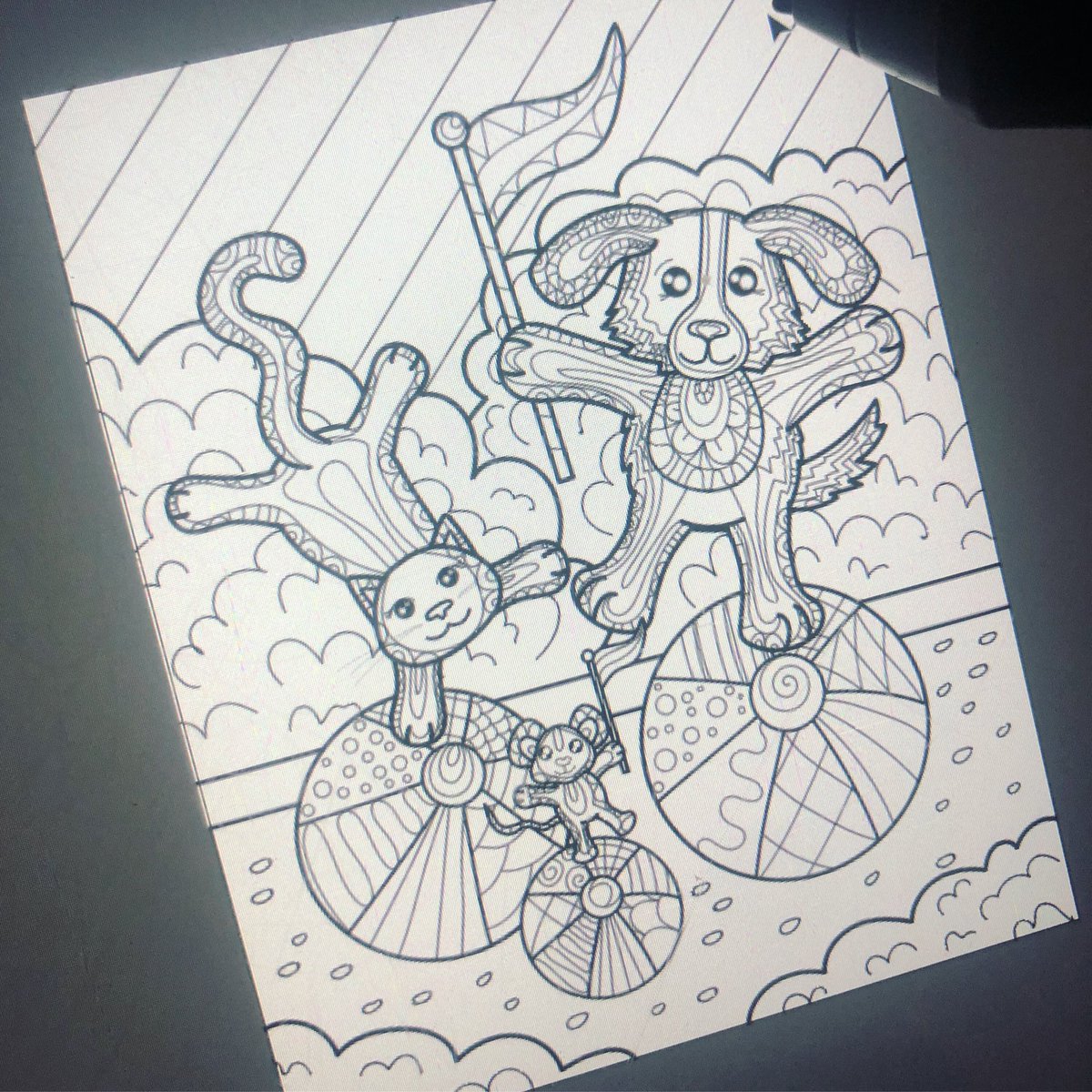 Roots_Of_Design's tweet photo. Another fun parade coloring page done for the publisher. #parade #coloringforfun #coloringforadult #coloring #colouring #coloringforgrownups #coloringbook #animalcoloring #paradeAnimals #coloringbookartist #zendoodle #catDrawimg #dogDrawing #catColoring #dogColoring https://t.co/pxIxcfbA3I