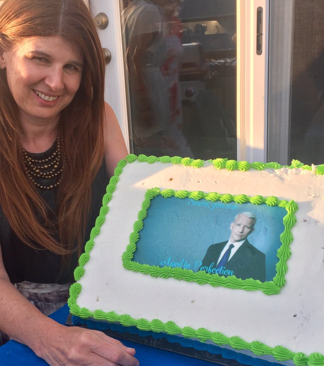 Carambeck's tweet photo. Nothing like an @andersoncooper birthday cake to make it a perfect day. https://t.co/zLy6b3dXeV