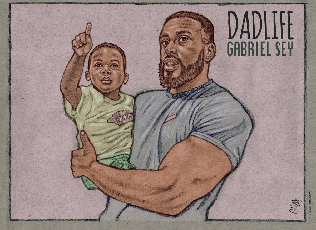 CliffySC's tweet photo. Drawing I did of UK Fitness model and filmmaker Gabriel Sey and his son Elijah.   His series entitled DAD LIFE on YouTube. #illustration #Pencildrawing #pencilart #fitnesslife #dadlife #portrait https://t.co/Lq4JbNp47u