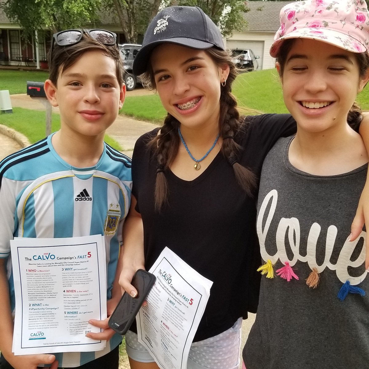 Out canvassing. We need volunteers! You can sign up at calvo901.com