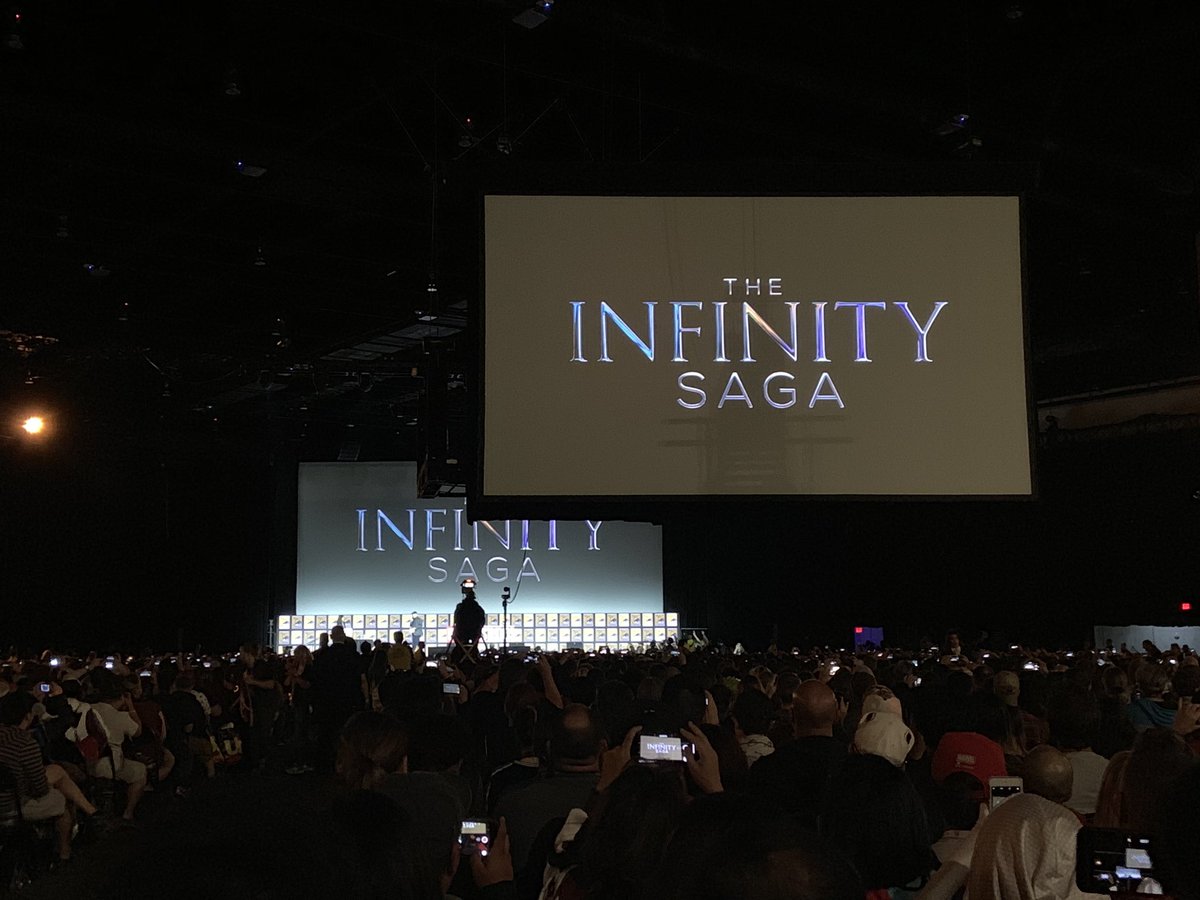 INCREDIBLE opening montage of the entire infinity saga kicking off the  @MarvelStudios  #sdcc panel! 