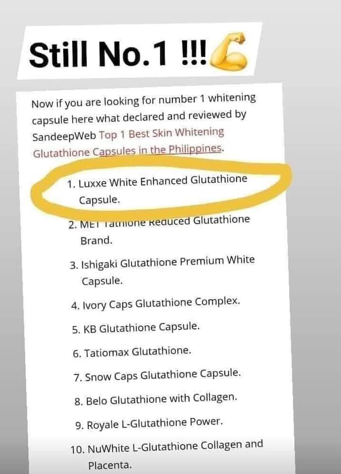 BladymirN's tweet photo. I did my research a while ago and still we are the #1 Best and Most Effective Skin Whitening Glutha Brand! 😍💪 Try yours now!!!

For orders and inquiries;
Pls PM me 😉 https://t.co/GeTCflPmV8