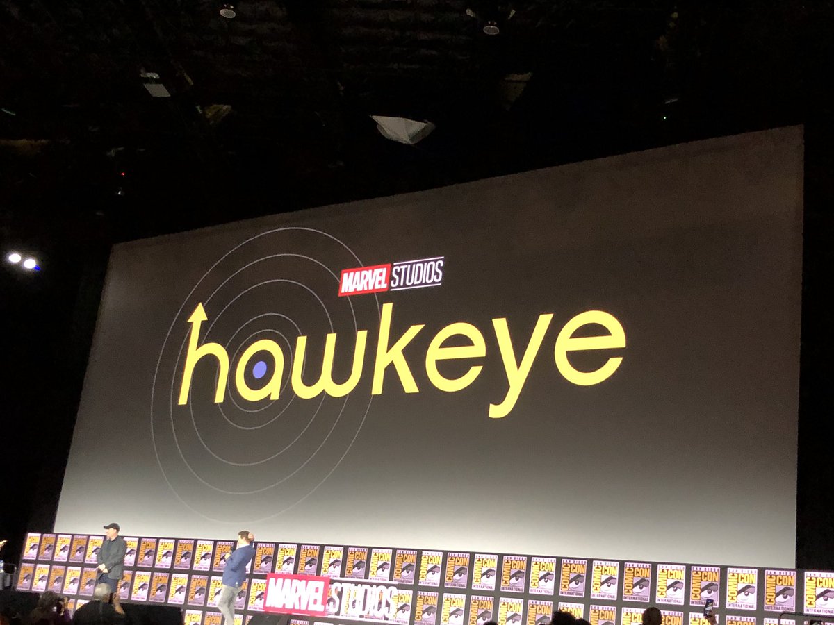 BET's tweet photo. Jeremy Renner made an epic appearance to help Feige share that HAWKEYE will be an original series dropping in the fall of 2021, and Kate Bishop will be a major factor in the series. As well as, Ronin will share some screen time. #BETxSDCC #MarvelSDCC #SDCC #SDCC2019 https://t.co/SaBR12Btke