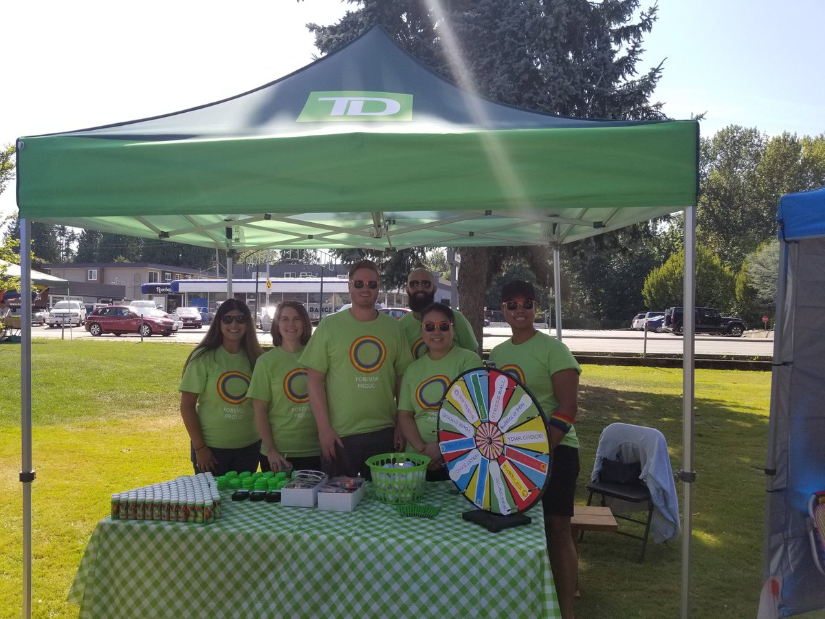 Swing by and visit the TD booth at Jubilee park for Abbotsford #PRIDE! 💚🏳️‍🌈 😎 #foreverproud pic.x.com/2dSw1UnwYK