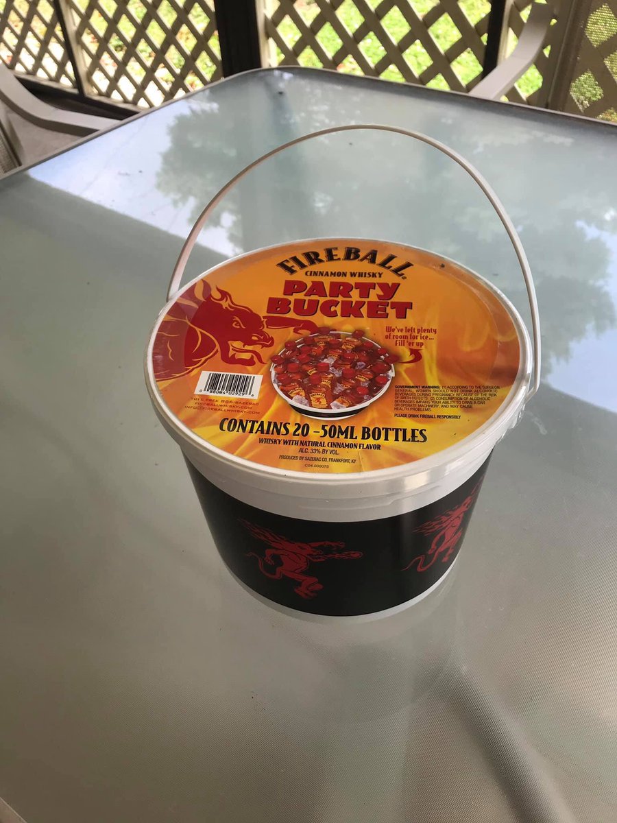 btdew's tweet photo. @FireballWhisky Question. Cookout tomorrow. Think my guests will be impressed?
#Fireball
#PartyBucket https://t.co/3FL2lrwskO