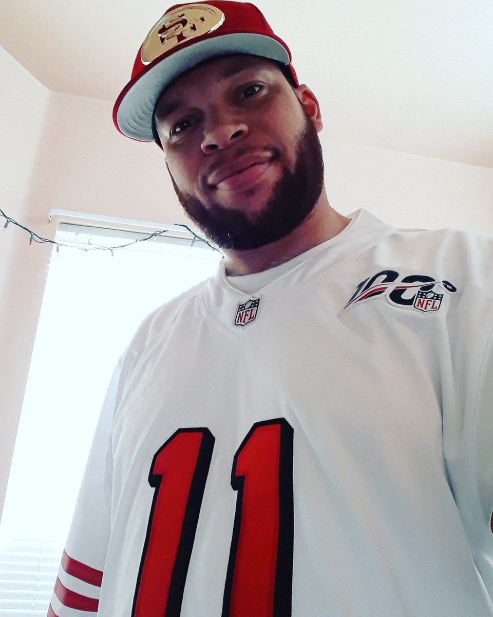 NinerFrontier's tweet photo. My @marquisegoodwin jersey came through! Best & FASTEST WR in the #NFL! #MG11 #Goodwin #49ers #NinerEmpire #FrontierFaithfuls #FortyNiners #NinerFrontier #40yardsofgold #ninersmayne๐ฏ๐ https://t.co/qVNYkp6FuI