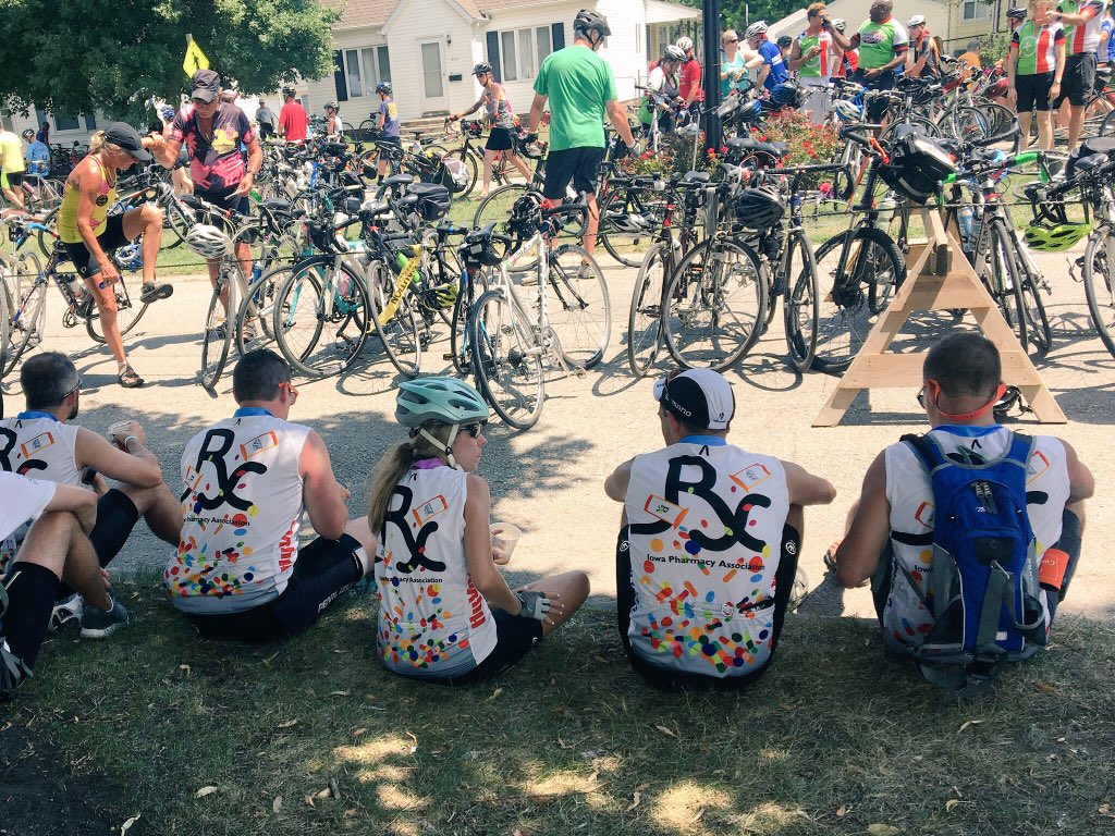 It’s that time of year again! RAGBRAI bike ride across Iowa- thx to <a href="/Pharmacy_Times/">Pharmacy Times</a> for sponsoring again this year and <a href="/IowaPharmacyIPA/">Iowa Pharmacy Association</a> for hosting. Follow at #ptridesragbrai and #rollinrx