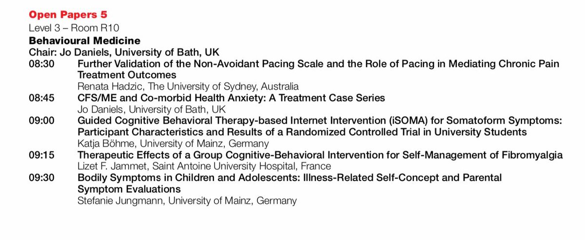 Looking forward to chairing and presenting at the first scheduled behavioural medicine open paper symposium of the <a href="/Wcbct2/">WCBCT 2019</a>  conference in #Berlin next week! Do I risk my conversational German for the introduction? Or should I steer clear of international level humiliation....
