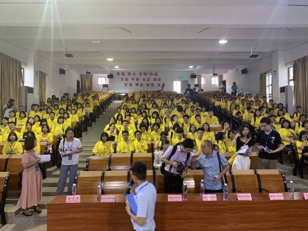 CHS_DtW's tweet photo. Today the TIA group was in the classroom for the first time. What an amazing experience attending the Opening Ceremony and meeting our students for the first time. 

The people of Shaxian County are such amazing hosts and we are so excited to spend the next 20 days here. https://t.co/IVVNK9glSn