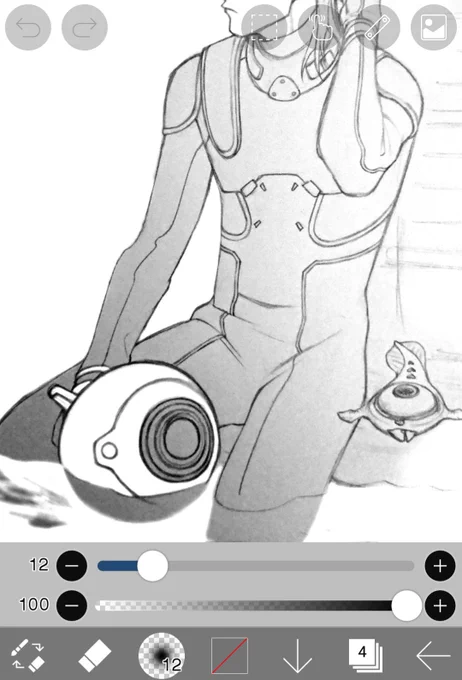ポツポツ描き始めた。
どうにも顔が決まらず調子が悪いので今日はここまでにしよう。 