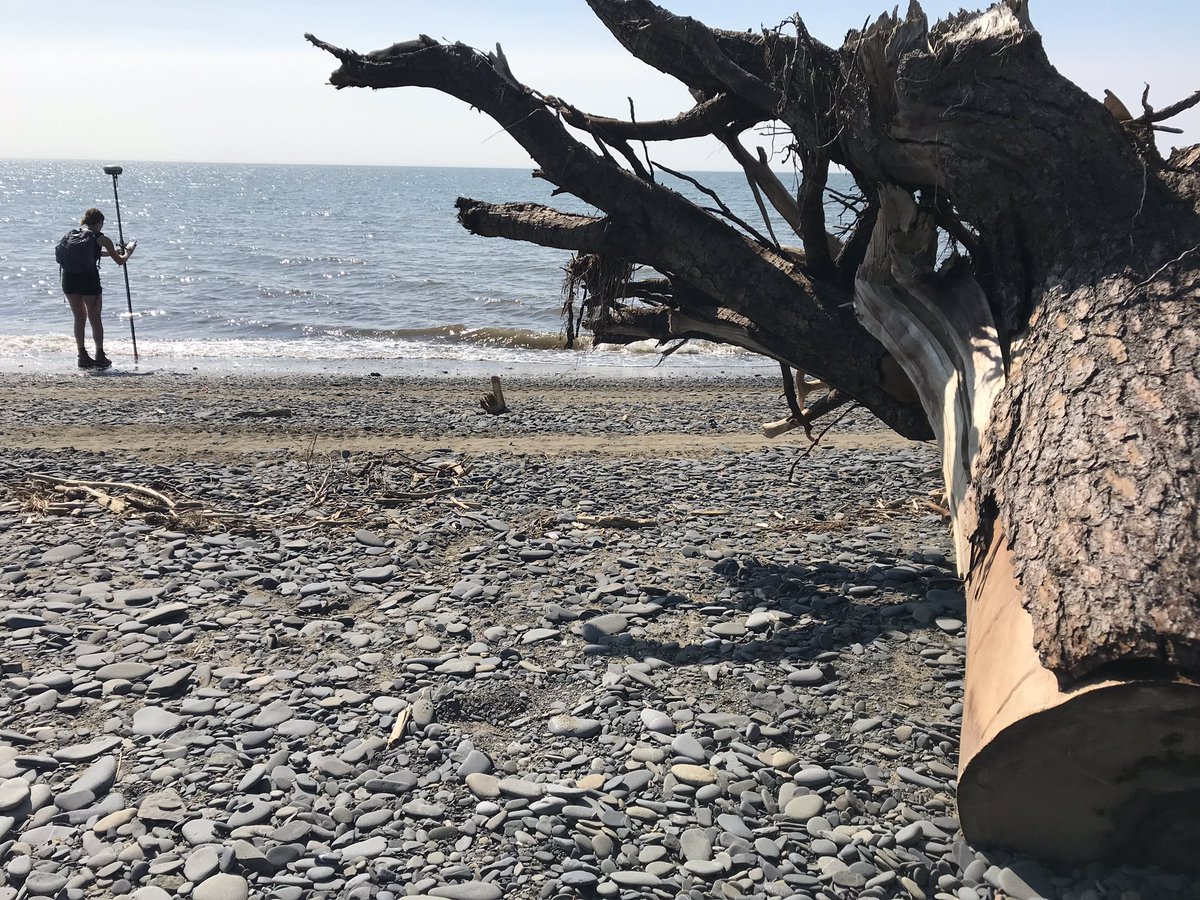 ColdCoastsAK's tweet photo. Getting sunburns while surveying in unalakleet, it was a scorcher! Measuring #coastalchange since storm in February. #coastalstorms #coastalflooding #alaska https://t.co/230b6faZSG