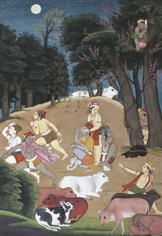 ssharadmohhan's tweet photo. Hide & Seek!
A game we played as children. From #KronosCollection @metmuseum c1750 painting of "#Krishna playing the Blindman's Bluff with his Friends"
#Pahari painting attributed to #Manaku of #Guler or #Basohli, #Punjab Hills.
#KrishnaOfToday
@DalrympleWill @dpanikkar @iamrana https://t.co/amYnUO26T8