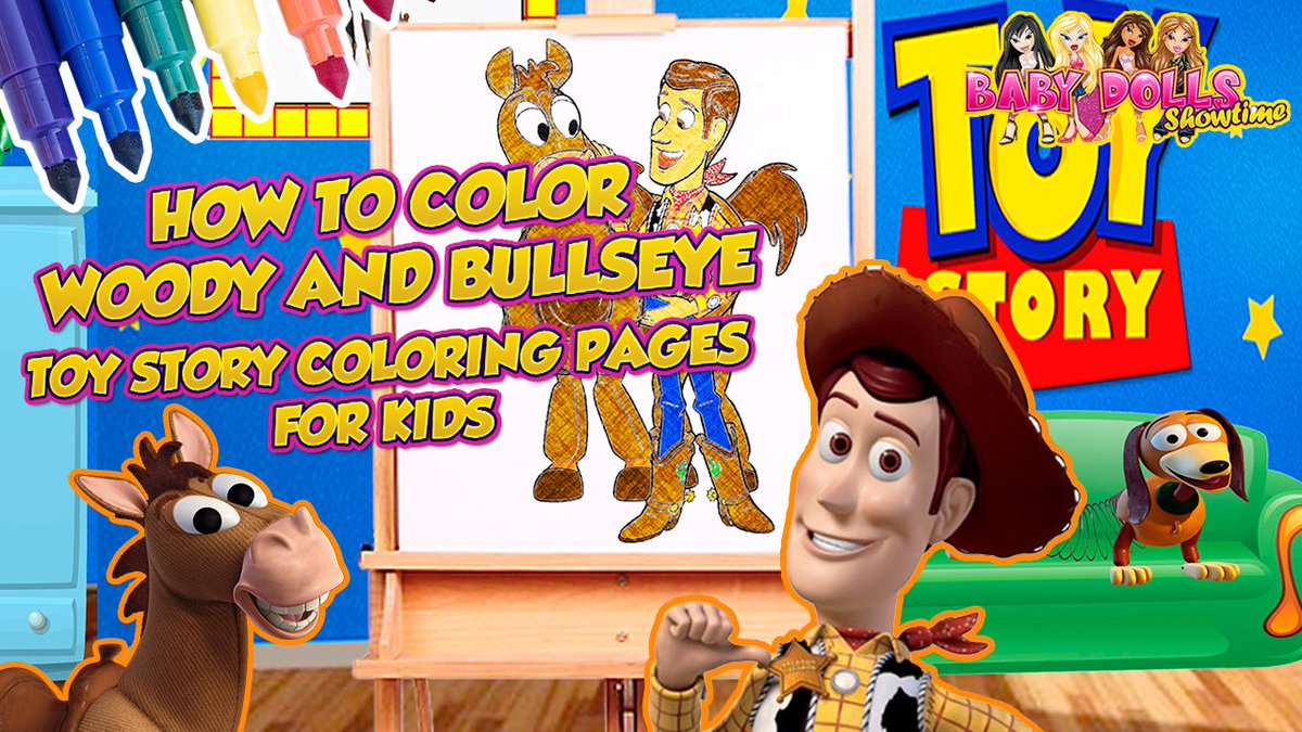 DollsShowtime's tweet photo. ✿(◠‿◠)づ Watch Episode 25 📺【https://t.co/Pc7OGPVhc1】-  Disney TOY STORY 4 Coloring Pages For Kids. Learn How To Color Woody &amp; Bullseye Horse  #Howtocolor #Woody #Buzzlightyear
#toystory4 #jessie #bullseye #woodyshorse #disneycoloringbook #howtodraw #kidscoloringvideos #diy https://t.co/WKRJCJeDjz