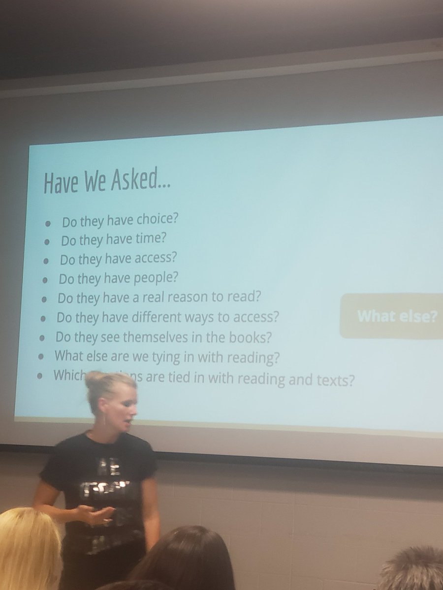 MsMagnafichi's tweet image. I can listen to @pernilleripp speak each &amp;amp; every day. We have to ask our Ss these ?s to learn about who they are as readers. It not only helps us, as teachers, but allows us to provide the necessary scaffolding our Ss need to learn about who they are as readers. #nErDcampMI