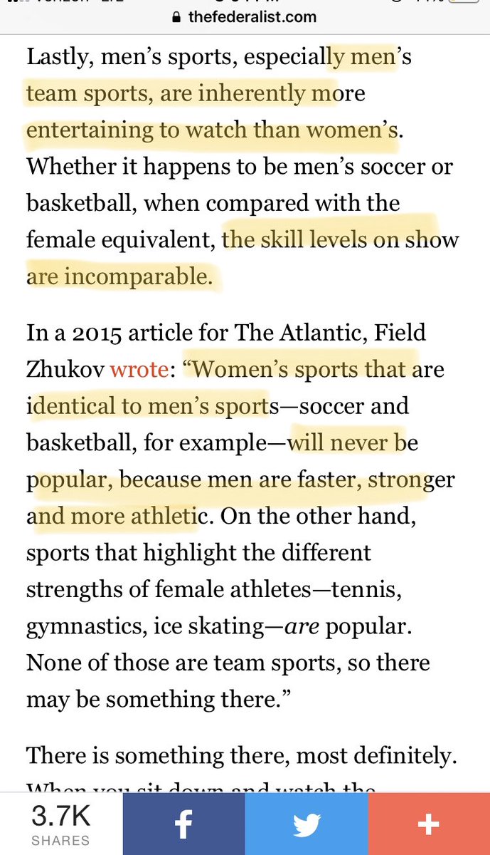 made_line8's tweet photo. @OMarquezIA The difference in revenue is understood and it is a product of the deeper issue female athletes face. Kids are told from a young age that female sports are not as adequate. Producing an overall disrespect for female athletics in our society (e.g. this comment from that article). https://t.co/QMKGoNivOP