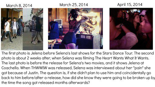 She hung out with Justin AFTER FILMING THE MUSIC VIDEO FOR THWWIW. How did she know they'd be broken up by the time it came out? Selena has constantly used and manipulated Justin every single time she had a project to promote and there is date proof to this.