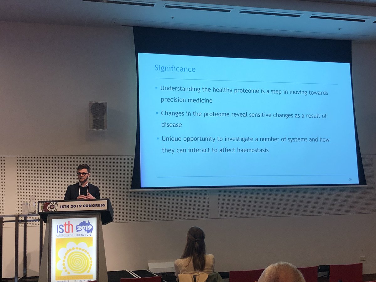 NLetunica's tweet photo. Who would have thought #proteomics would be so interesting 🤔Love your work @ConorJMcCaff #ISTH2019 https://t.co/gnF9jU9c6q