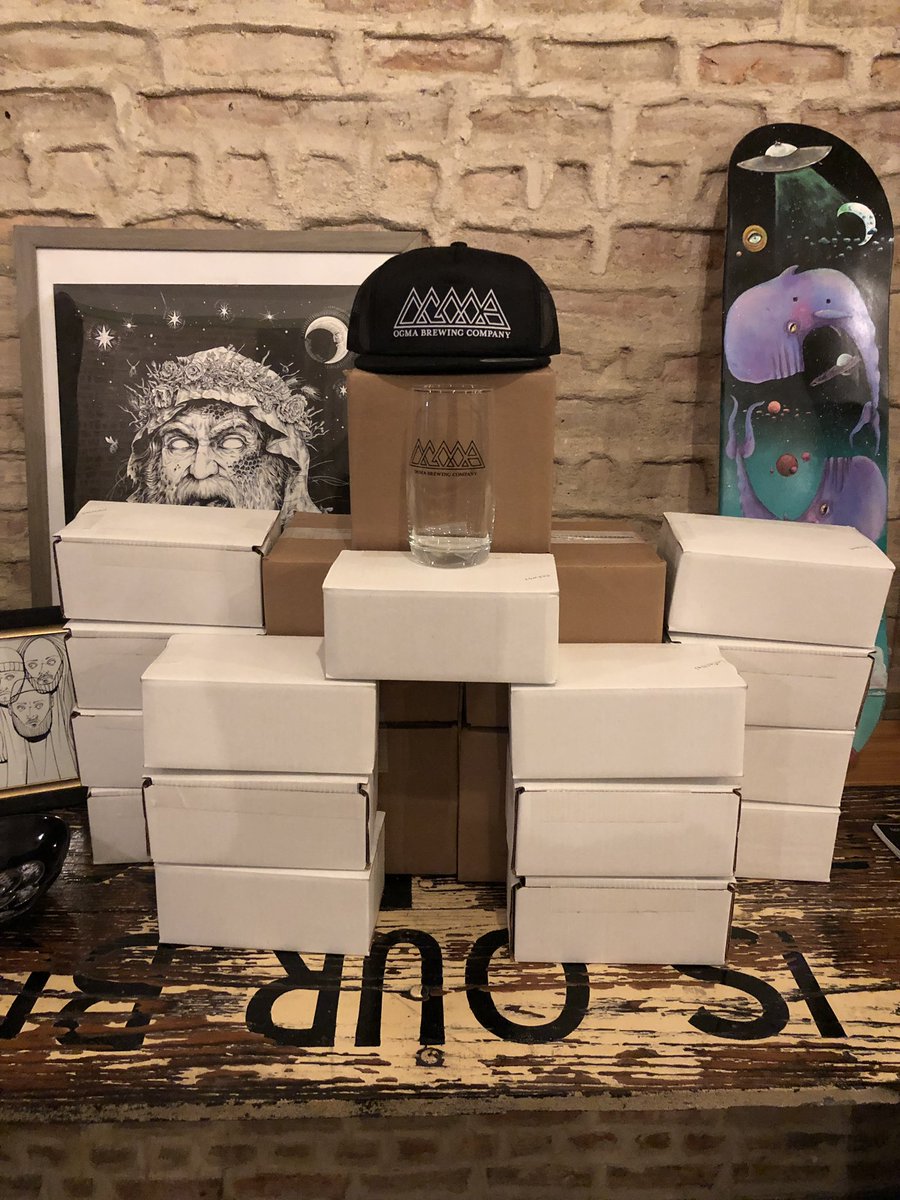 OgmaBrewing's tweet photo. Huge Kickstarter haul being shipped out this week. Pints &amp; hats coming your way. #kickstarter #backersrock https://t.co/LUSxZhqUQj