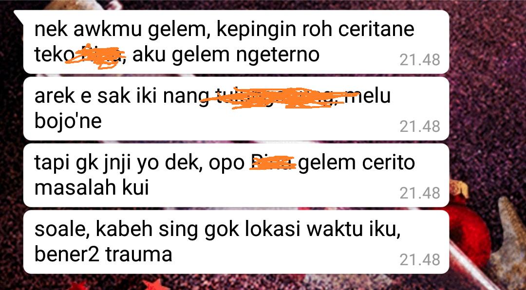 SimpleM81378523's tweet photo. kemudian gw di tawarin beliau buat tanya peristiwa ini dari sudut pandang Nur, tapi gw belum iya kan.. karena Nur tinggal jauh di luar kota, dan gw masih menimbang tawaran beliau ini..

meski begitu, beliau gak yakin juga apakah Nur mau bercerita, jadi takutnya gw nanti di usir https://t.co/E4rLUeRYTe