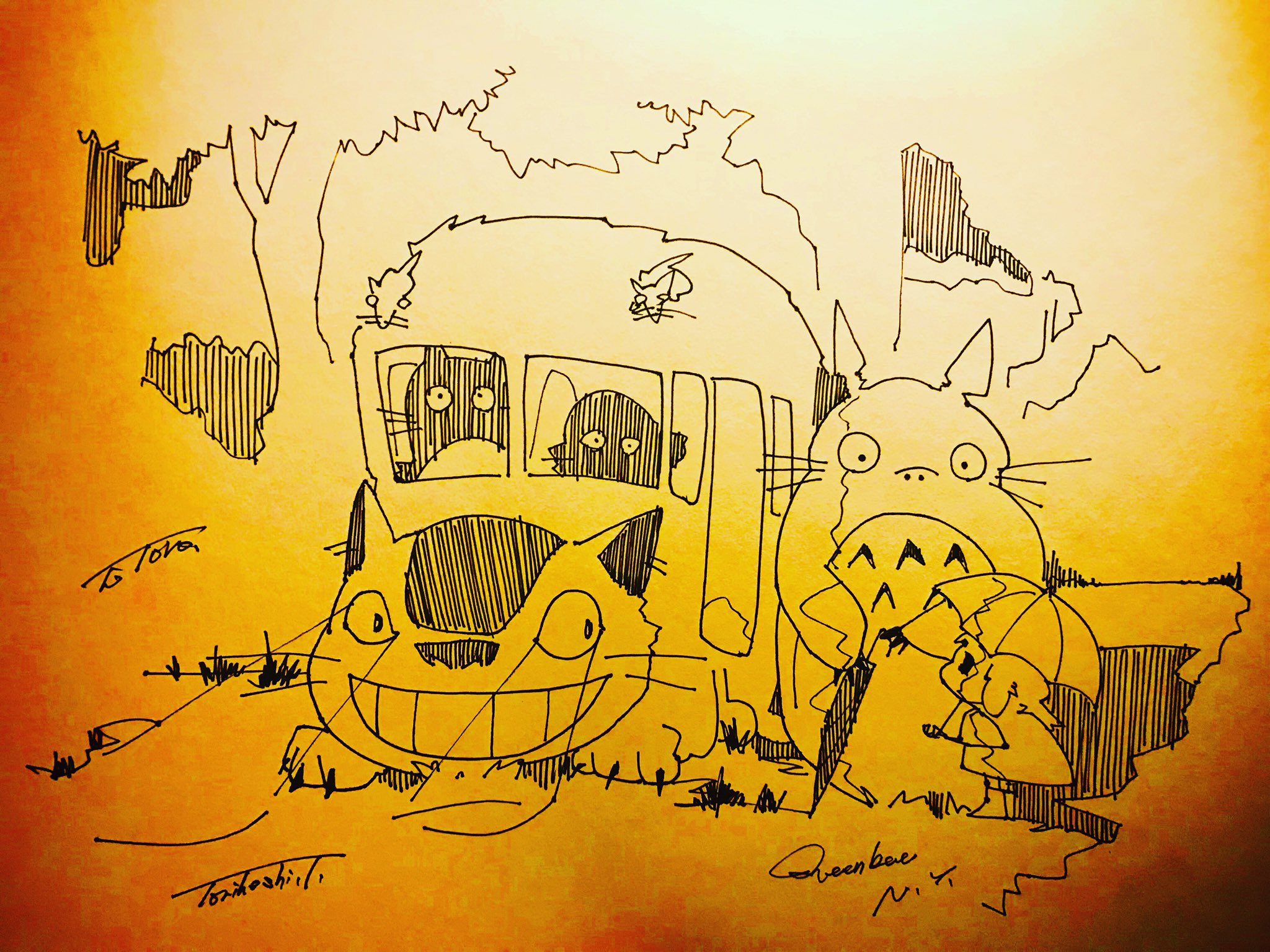 アフロ C Totoro となりのトトロ トトロ トトロの森 ジブリ 猫バス Ghibli スタジオジブリ 宮崎駿 高畑勲 ジブリ 三鷹の森ジブリ美術館 Totoro Illustration Illustrator イラスト イラストレーター 青塚駅 Queenbeenewyork 津島市 Art