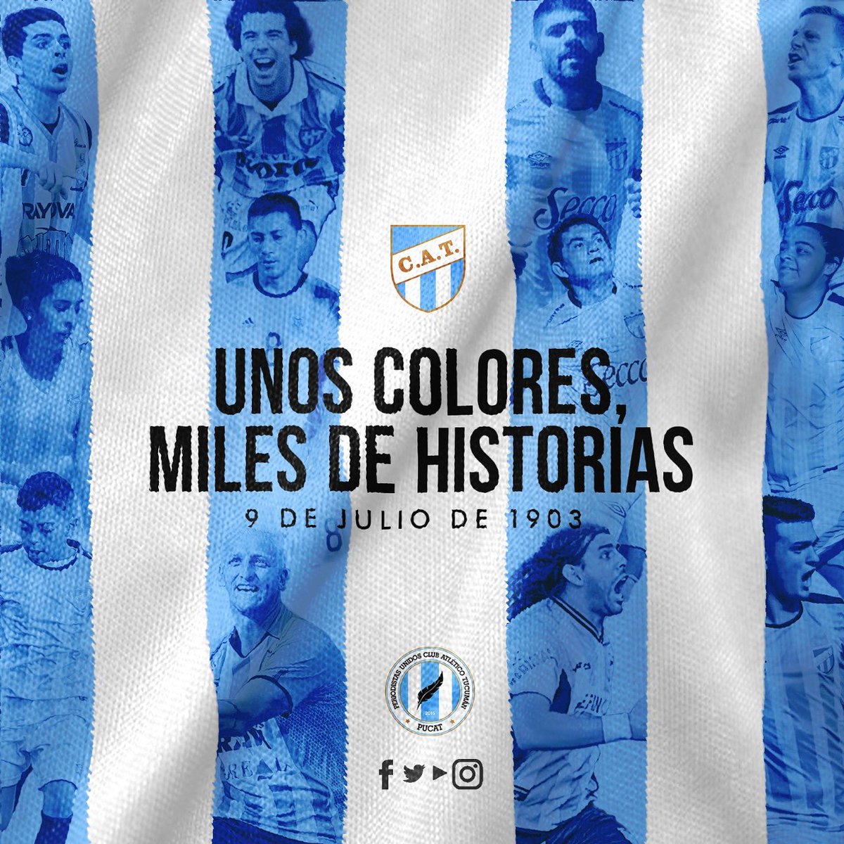 PUCAT15's tweet photo. 🇦🇷 9 de Julio de 1903 🇦🇷

Felices 116 años a la más linda de este mundo.

Hoy se cumple un nuevo aniversario de la primera celeste y blanca del país.

No EXISTE nada más lindo en el universo que la Celeste y Blanca a bastones.

Felicidades a nuestra 2da piel...!!! https://t.co/cKr2749ZKw