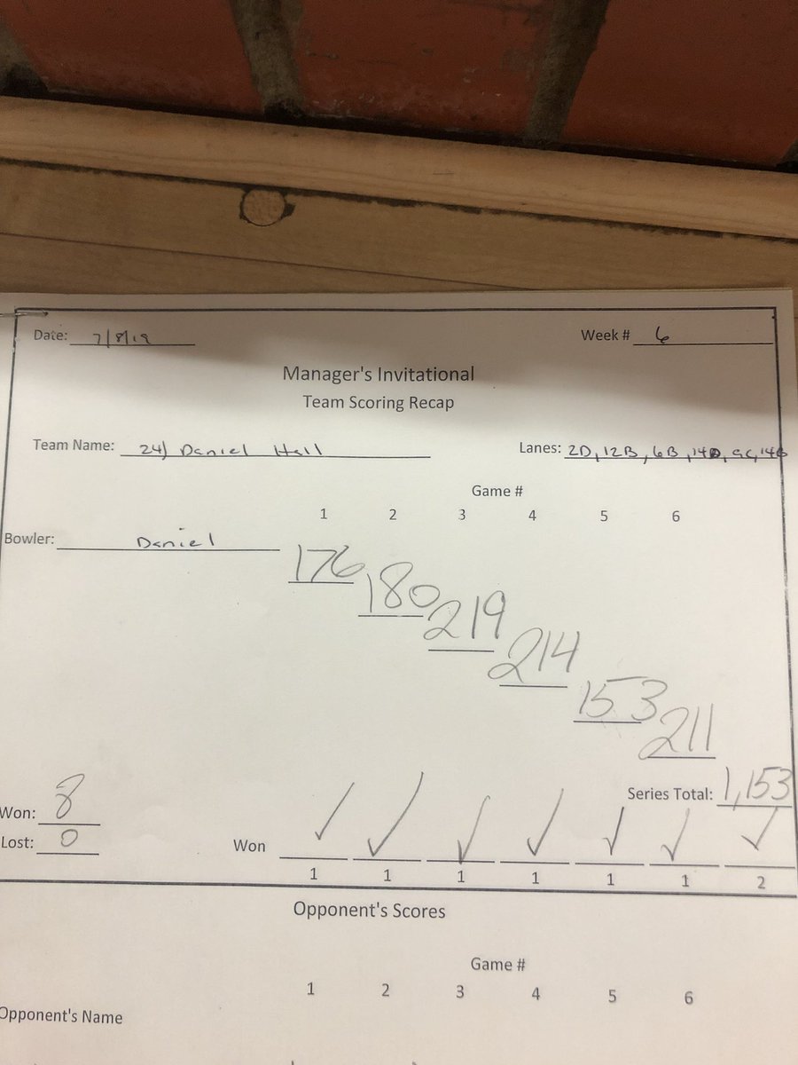 FloppyPENGuinn's tweet photo. All you guys that voted for me to only throw reactive resin in league tonight, I can say I just showed up! Went 8 and 0 AGAIN for 2 weeks in a row! Used @HammerBowling #WebTE and @TrackBowling #Mako tonight. 1st night of the season not throwing urethane, pattern: Alcatraz. #EBI https://t.co/kghuY2RwDg