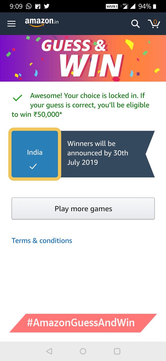 Arun_pagad's tweet photo. #AmazonGuessAndWin
#Amazon https://t.co/jNJrTZubsd