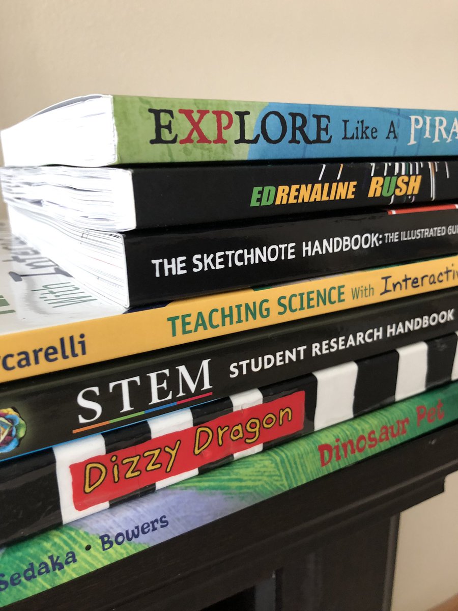 Summer reads + 1 digital book (Press Start to Begin) = 🎶sing-a-longs 🎶+ new ideas by the barrel! Thank you! @MeehanEDU @MrHebertPE @mrmatera @rohdesign @ngssfresno #EDrenalinerush #QRBreakIN #XPLAP #sketchnotes #INB #NGSS