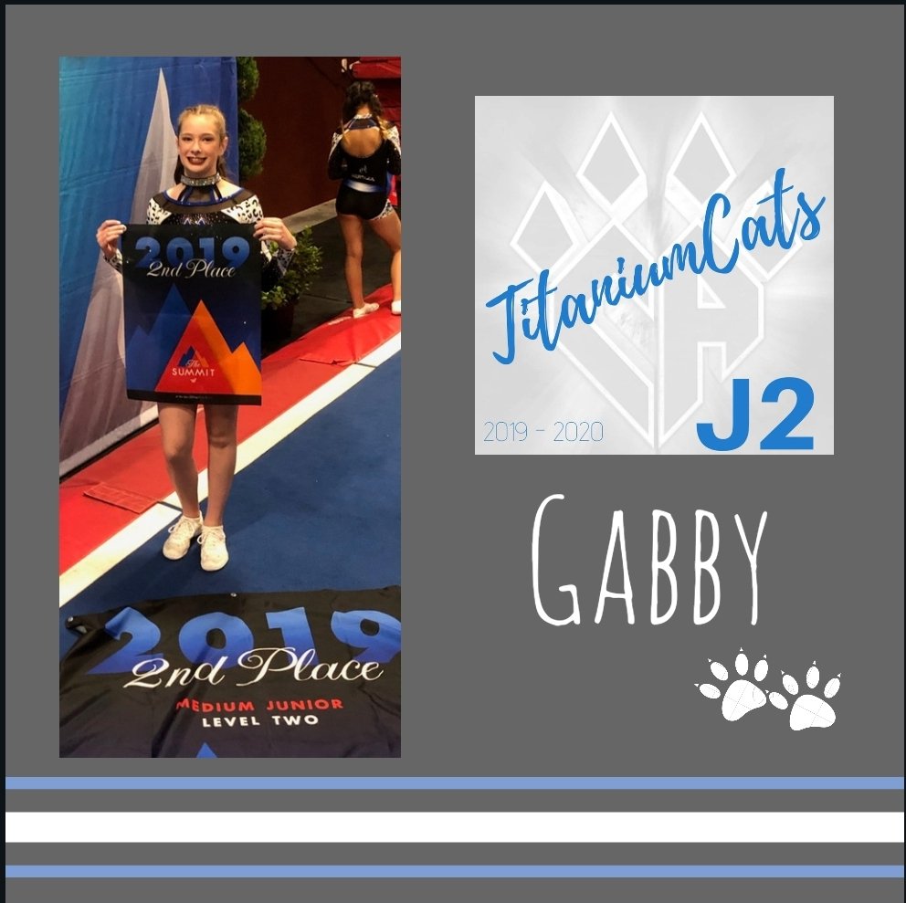 CA_TitaniumCats's tweet photo. #meetTitanium Gabbyπ 12 yrs old βοΈ Base π€ 6 years in AllStar cheer πΎ Loves making great friends at CA and placing 2nd at Summit as a TitaniumCat! πΊ Welcome to TitaniumCats, Gabby!! @CA_PittsburghPA
#g3fca2a
#CAPArevolution
#titaniumcats https://t.co/5HxZCqH8CL
