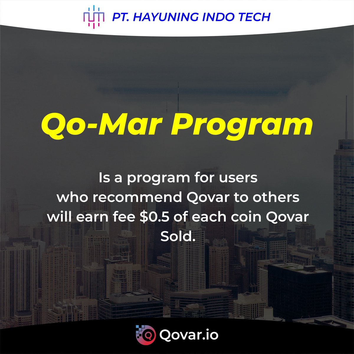 QovarC's tweet photo. Hurry up to buy before prices rise 😉
#QOVAR #Qovarindonesia #Qovarcoin #cryptocurrency https://t.co/P9jK5W6nQz