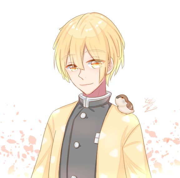 螢 ホタルさんがTwitterに投稿した我妻善逸(鬼滅の刃)のイラスト。