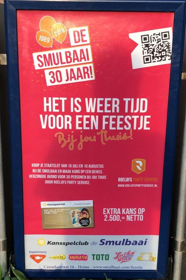 Koop nu je #Staatslot voor de trekking van 10 juli en 10 augustus bij Heino De Smulbaai en maak kans op een feest bij jou thuis!

Dit voor 30 personen geheel verzorgd door Roelofs Party Service

#winnen #smulbaai30jaar