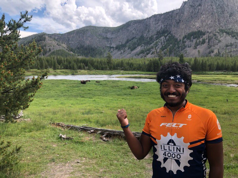 illini4000's tweet photo. Day 51: 83 miles from Grand Teton National Park to West Yellowstone, MT. Went park hopping, saw moose, buffalo, geysers, hot springs, and some wild people all in one day. #idefeetcancer #i4k #2019bikeamericateam https://t.co/mHMl2I1YMo