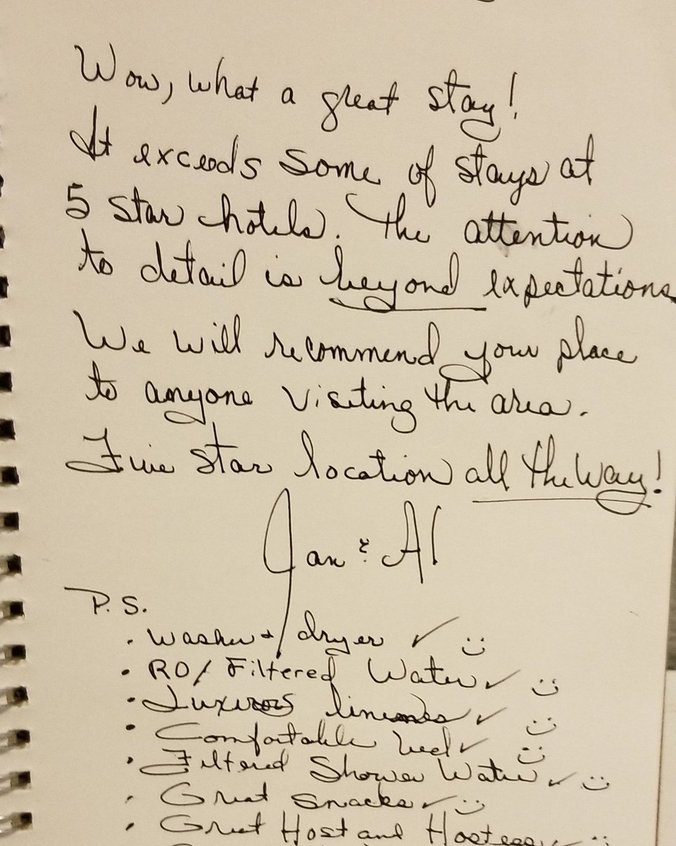 Convcottagebnb's tweet image. Thank you Jan and Al for the great journal notes during your stay!!

#conveniencecottagejournal
#houstontxtravel #vrbo
#airbnb #thewoodlandsairbnb
#travelinspiration #vacation
#travelhouston #traveltexas
#travelUSA #vacationrental
#houstontravel #texasairbnb