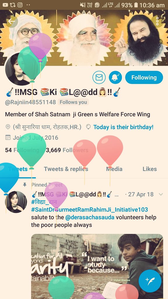 vicky_insan07's tweet photo. #KeepEarthCleanAndGreen
💐Happy Birthday🎂🎂🎂🎂😘Dear Sis @Rajniin48551148
🎂🎂 Sohne Satguru @Gurmeetramrahim Singh ji Blesss You More Sewa Simran, Humanity Works,Parmarth nd study🙏🏼🙏🏼🙏🏼🙏😘😘😘😘😘😍😍😍😍😍🎂🎂🎂🍰🍰 https://t.co/2gTHf4MCKk