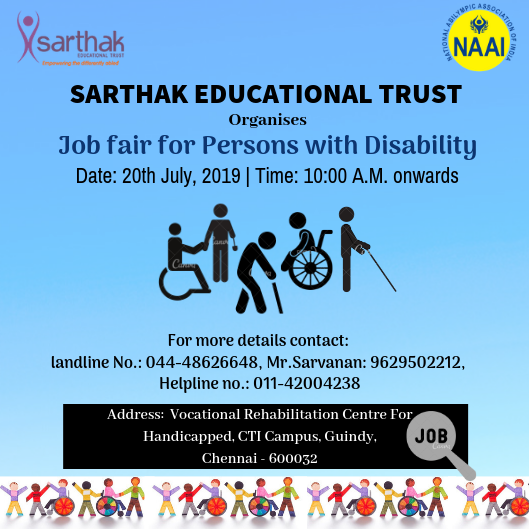 DrJitenderAgga1's tweet photo. Employment opportunities for people with disability(PwDs) so that they can lead their life on their own. Regional Abilympics Jobfair to be held for PwDs, dated 20th July at Vocational Rehabilitation Centre For Handicapped Chennai. Click for more details https://t.co/D40CyW4oyF https://t.co/yFFNh7osZS
