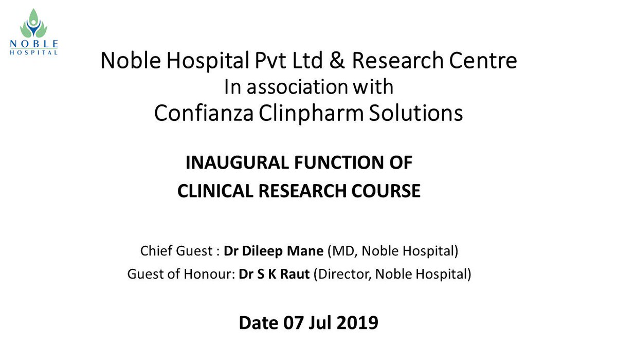 NhcrdP's tweet photo. Inaugural function of #clinicalresearch course @hospital_noble #pune. 
For admission - https://t.co/0Ox6dz4Lzf https://t.co/u2FHu36WgI