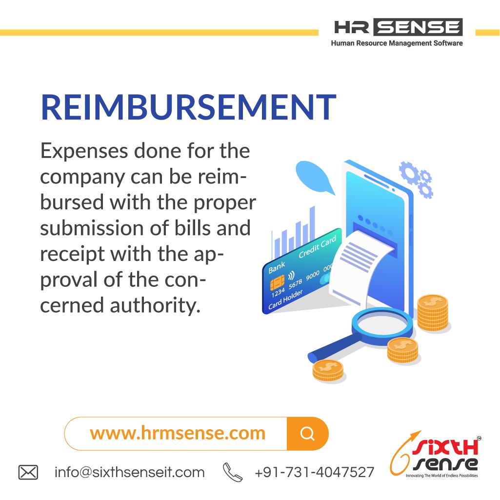 sixthsenseitsol's tweet image. Through HR Sense – Payroll Processing Software, reimbursement can be done smoothly.
Expenses done for the company can be reimbursed with the proper submission of bills and receipt with the approval of the concerned authority.
#hrsense #payrollprocessingsoftware #sixthsenseit