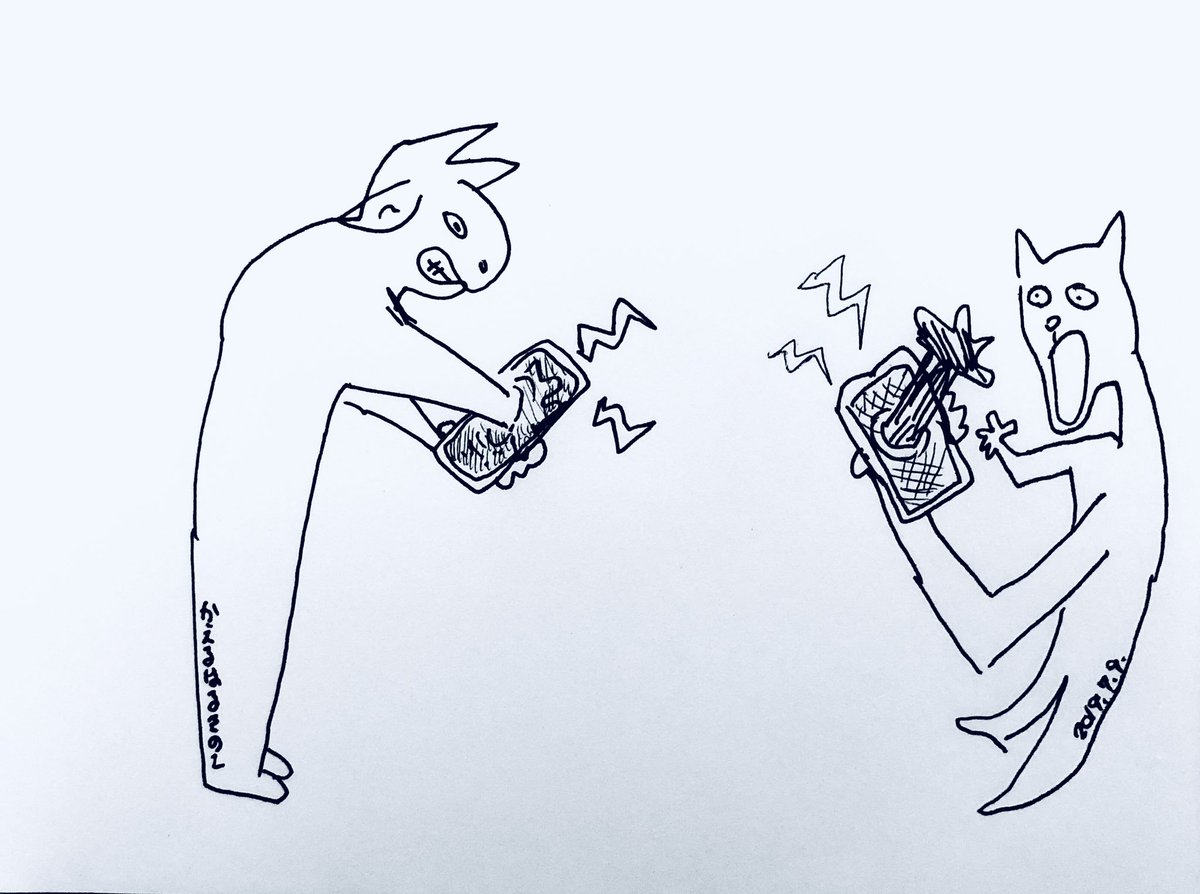 KERoPOi's tweet photo. ケータイびっくり…
#楽描き #doodle #ケータイ #cellphon https://t.co/Z1ET64zcmF