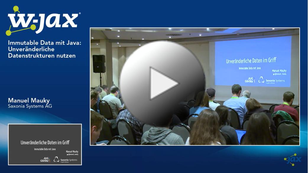 JAXenter's tweet image. Immutable Data mit Java: Unveränderliche Datenstrukturen nutzen bit.ly/2xyW14O #ImmutableData #java #funktionaleProgrammierung @manuel_mauky
