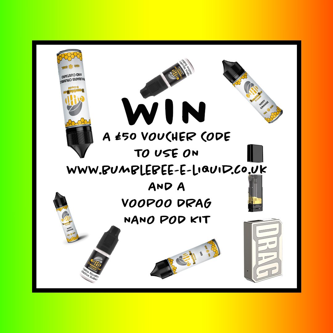 BumbBee_Eliquid's tweet photo. Head to our main page and follow the instructions on the main giveaway post!
18+ Only | £50 voucher code can only be used against Bumble Bee & Jumy Juice Products | Drag nano kit colour is not confirmed & will be shipped with your order
#giveaway #vapeaway #win #freeeliquid https://t.co/IY5LROgEBG