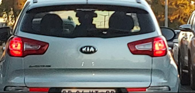 PigSpotter's tweet image. Parents of the year spotted driving #CD94MTGP, silver Kia, with their child standing on the back seat! Spotted on Altas Road heading towards Glen Marais.