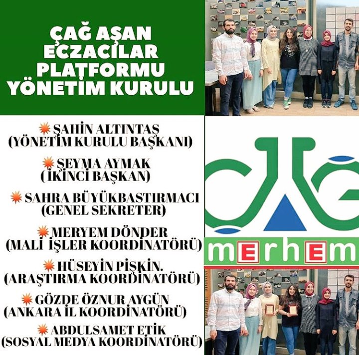 cagasaneczlar's tweet photo. Dünya standartlarının üzerinde eczacılık idealinin saadet dolu günlerinin çalışmalarına yeni yönetim kurulu listemizle devam ediyoruz https://t.co/jv10rbjvF9