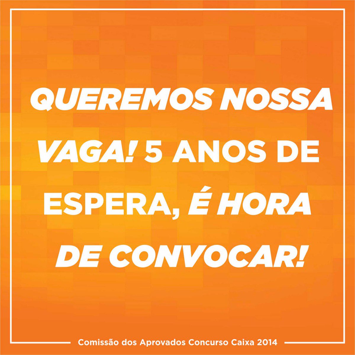 4 Ações Civis Públicas cobram na Justiça o direito de concursados.

5 anos de luta,é momento de reconhecer a necessidade de mais funcionários e resolver o problema <a href="/Caixa/">CAIXA</a>!

#ConvocaGeralCEF <a href="/jairbolsonaro/">Jair M. Bolsonaro</a> <a href="/MPTDFTO/">MPT no DF e Tocantins</a> <a href="/fenaefederacao/">Fenae</a> <a href="/erikakokay/">Erika Kokay</a>  <a href="/folhadirigida/">Folha Dirigida</a> <a href="/BolsonaroSP/">Eduardo Bolsonaro🇧🇷</a>
