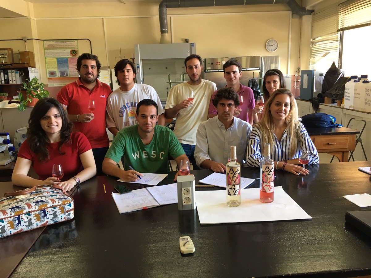 ReconquistaVino's tweet photo. Los alumnos de clases de Viticultura de la Escuela Técnica Superior de Ingeniería Agrícola de la Universidad de Sevilla han estudiado Bésame Blanco y Rosado durante el curso 2018-2019, nos cuentan que les han encantado. #Vino #WineLovers #Sevilla #USevilla #ITASevilla #VinoBésame https://t.co/6f7LZDRRGP